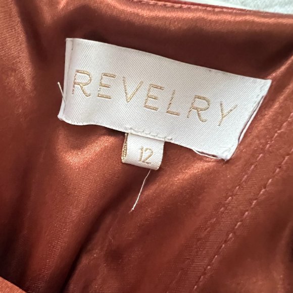 REVELRY Rory Velvet Dress Terracotta - SIZE 12 - Picture 5 of 5